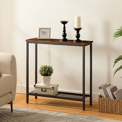 Small Console Table for Entryway or Living Room, 2 Tier Narrow Sofa Table