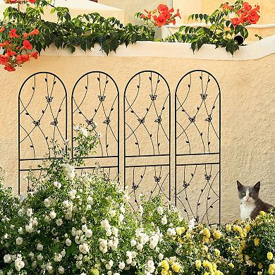 Backyard Garden Trellis 4-Piece for Screens Corners and Plant Support