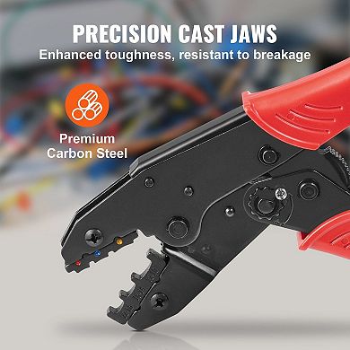 Ratcheting Wire Crimping Tool Kit with Heat Shrink Tubes and Gloves