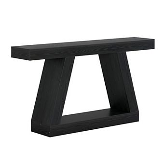 Farmhouse Console Table with Storage, Wood Grain Finish, Narrow Entryway or Sofa Table