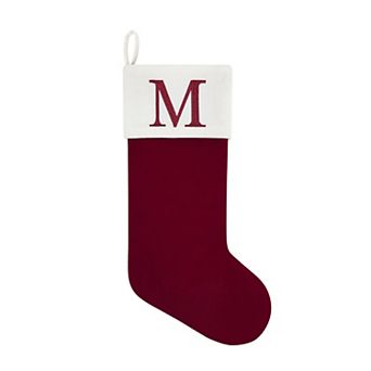St. Nicholas Square® Monogram Velvet Christmas Stocking