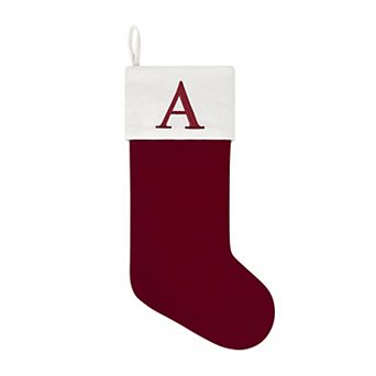St. Nicholas Square® Monogram Velvet Christmas Stocking