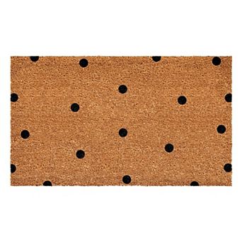 Black Dot Coconut Fiber Door Mat 17 in x 29 in All-Season