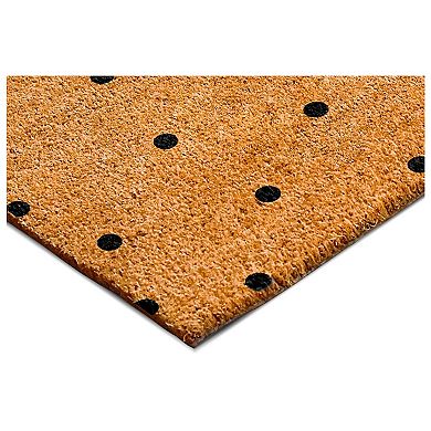 Black Dot Coconut Fiber Door Mat 17 inches x 29 inches All-Season