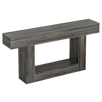 Farmhouse Console Table with Shelf, Two Tone Entryway Table for Hallway or Behind Sofa