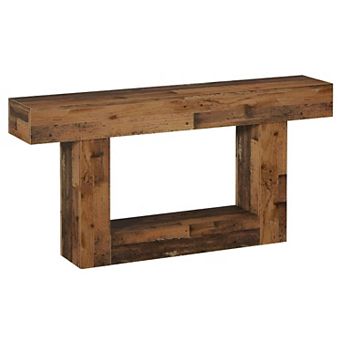 Farmhouse Console Table with Shelf, Two Tone Entryway Table for Hallway or Behind Sofa