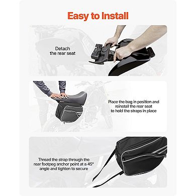 Motorcycle Saddlebag Expandable Side Bags with Waterproof Cover