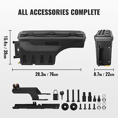 Wheel Well Truck Bed Storage Box Swing Out Design for Tools, Gear, and Daily Use