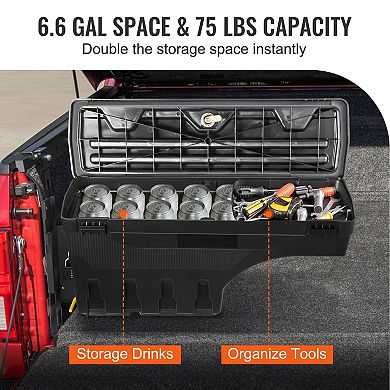 Wheel Well Truck Bed Storage Box Swing Out Design for Tools, Gear, and Daily Use
