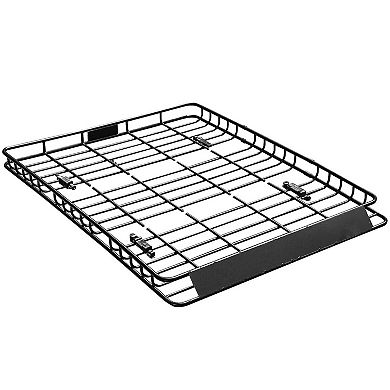 Universal Roof Rack Cargo Basket Steel Carrier with Dual Cargo Nets for Travel