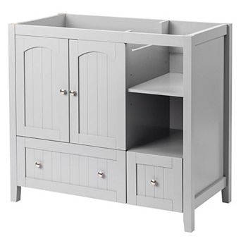 Without Basin Bathroom Storage Cabinet with Dual Doors Drawers and Modern Design