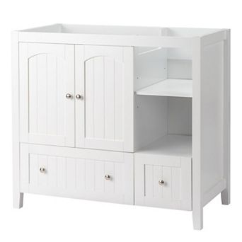 Without Basin Bathroom Storage Cabinet with Dual Doors Drawers and Modern Design