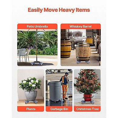 Trash Bin and Outdoor Item Dolly Adjustable with Smooth Movement