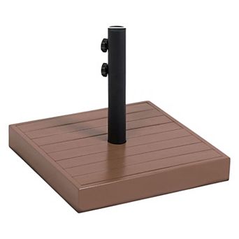 Square Patio Umbrella Stand, Fits 7' Umbrellas, Acacia Wood Exterior