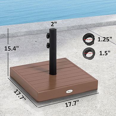 Square Patio Umbrella Stand, Fits 7' Umbrellas, Acacia Wood Exterior