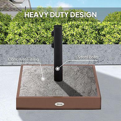 Square Patio Umbrella Stand, Fits 7' Umbrellas, Acacia Wood Exterior