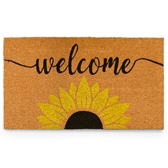 Sunflower Welcome Mat 30x17 in Non-Slip Outdoor Door Mat