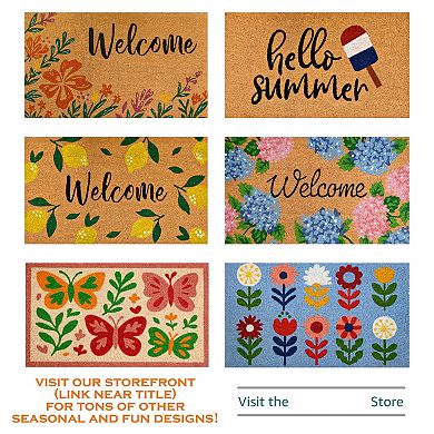 Sunflower Welcome Mat 30x17 Inches Non-Slip Outdoor Door Mat