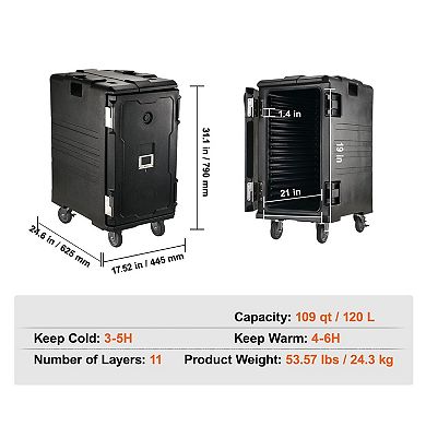 Front-Load Food Carrier Box with Handles and Wheels