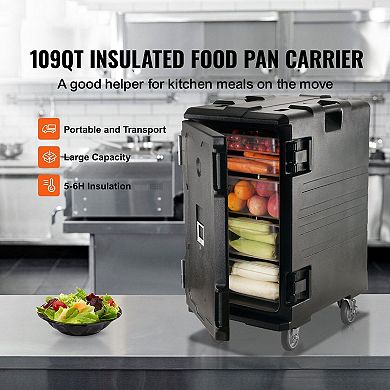 Front-Load Food Carrier Box with Handles and Wheels