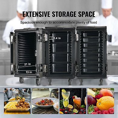 Front-Load Food Carrier Box with Handles and Wheels