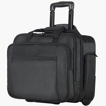 Rolling Laptop Bag for Laptops with Telescopic Handle and Two Main Compartments