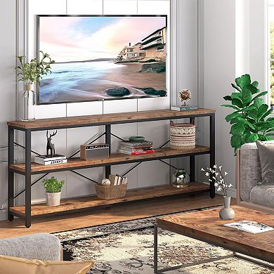 3-Tier Sofa Table, Narrow Entryway Console with Storage Shelves Hallway Table
