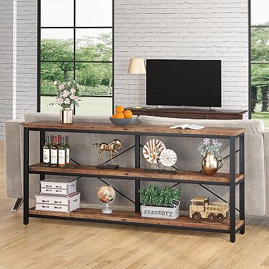 3-Tier Sofa Table, Narrow Entryway Console with Storage Shelves Hallway Table