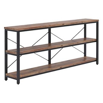 3 tier Sofa Table, Narrow Entryway Console with Storage Shelves Hallway Table