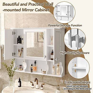 Bathroom Medicine Cabinet with Mirror, Adjustable Storage, and Moisture-Resistant Finish