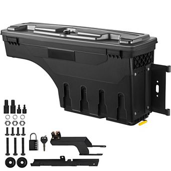 Truck Bed Wheel Well Storage Box with Swing Out Access and Lock for Easy Organization