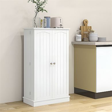 Tall Freestanding Pantry Cabinet with Adjustable Shelves & Spice Storage