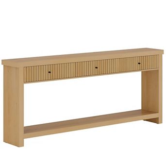 Entryway Console Table with 3 Drawers, Wood Sofa Table for Hallway or Living Room
