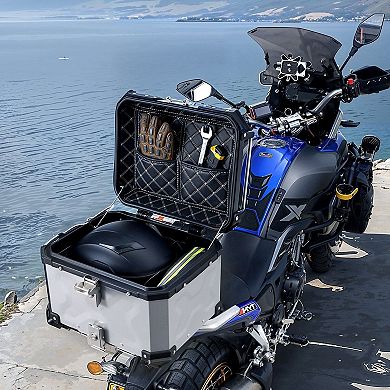 Motorcycle Top Case Weatherproof Rear Trunk Fits Helmets and Gear
