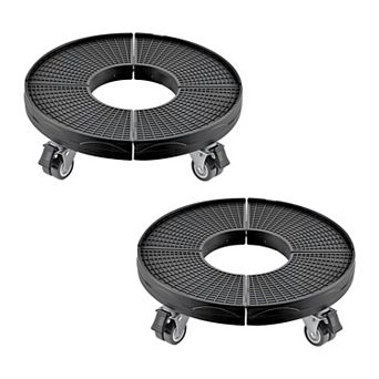 Set of 2 Adjustable Trash Can Dolly with Locking Swivel Casters, and PP Panels