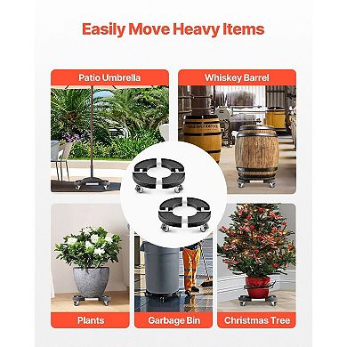 Set of 2 Adjustable Trash Can Dolly with Locking Swivel Casters, and PP Panels