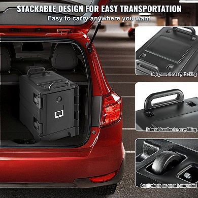 Insulated Food Carrier Box 81QT/75L Hot and Cold Storage with Wheels