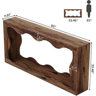 Farmhouse Entryway Console Table, 2-Tier Sofa Table with Storage Shelf