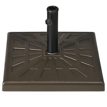 Square Patio Umbrella Base Weighted Stand for Garden or Deck