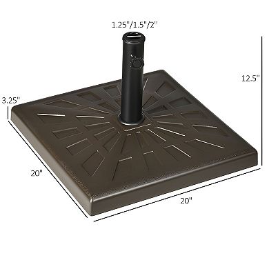 Square Patio Umbrella Base Weighted Stand for Garden or Deck