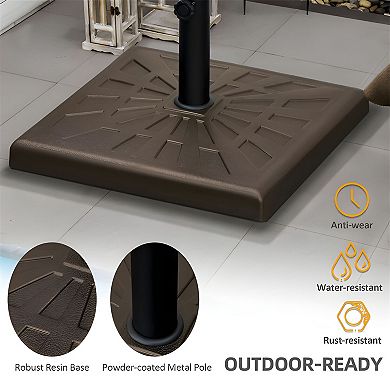 Square Patio Umbrella Base Weighted Stand for Garden or Deck
