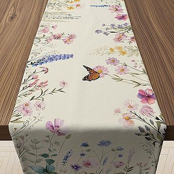 Daisy & Lavender Floral Table Runner, Decorative, Indoor/Outdoor, Seasonal