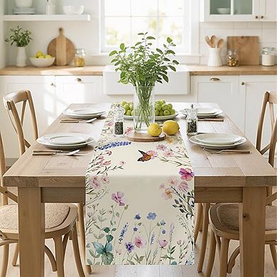 Daisy & Lavender Floral Table Runner, Decorative, Indoor/Outdoor, Seasonal