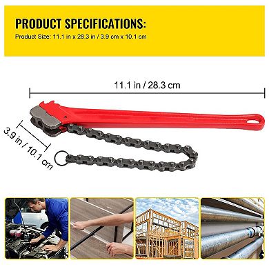 Heavy-Duty Chain Wrench for Plumbing, Gas, and Mechanical Projects