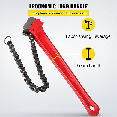 Heavy-Duty Chain Wrench for Plumbing, Gas, and Mechanical Projects