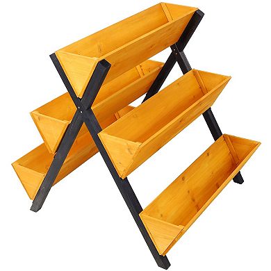 3 Tier Wooden Raised Garden Bed Planter for Vegetables Flowers Herbs