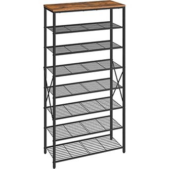 Tall Narrow Shoe Storage Organizer with 8 Shelves for Entryway, Closet, or Mudroom