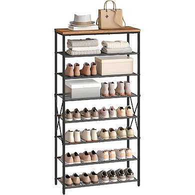 Tall Narrow Shoe Storage Organizer with 8 Shelves for Entryway, Closet, or Mudroom