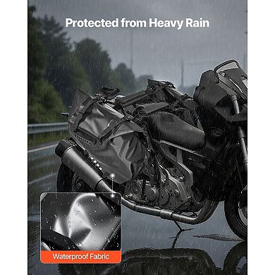 Motorcycle Saddlebag with Rain Cover and Convertible Crossbody