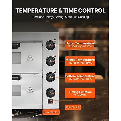 Indoor Electric Pizza Oven for Pizza and Baking, Manual Controls